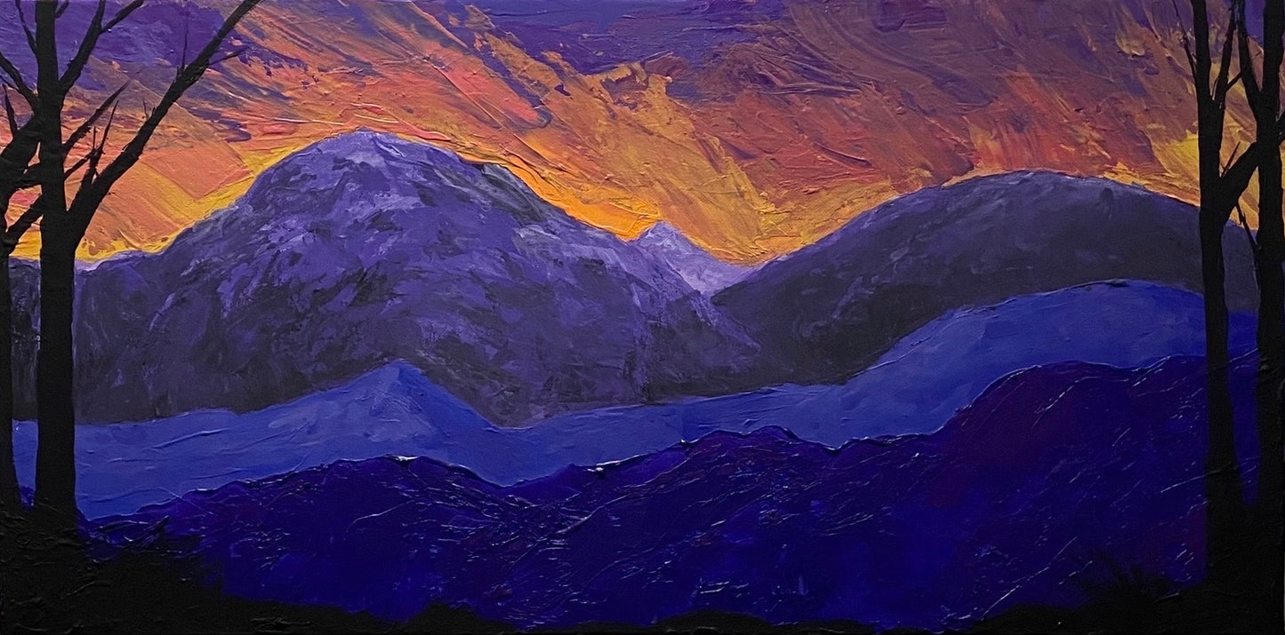 Purple Mountains Majesty - Original 12x24