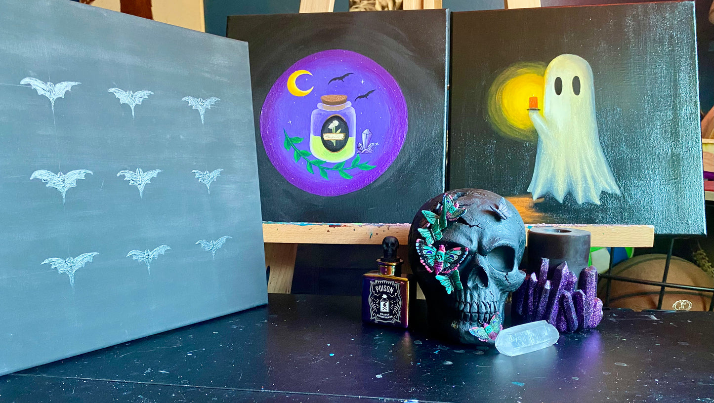 9 Frickin’ Bats! - Original 12x12