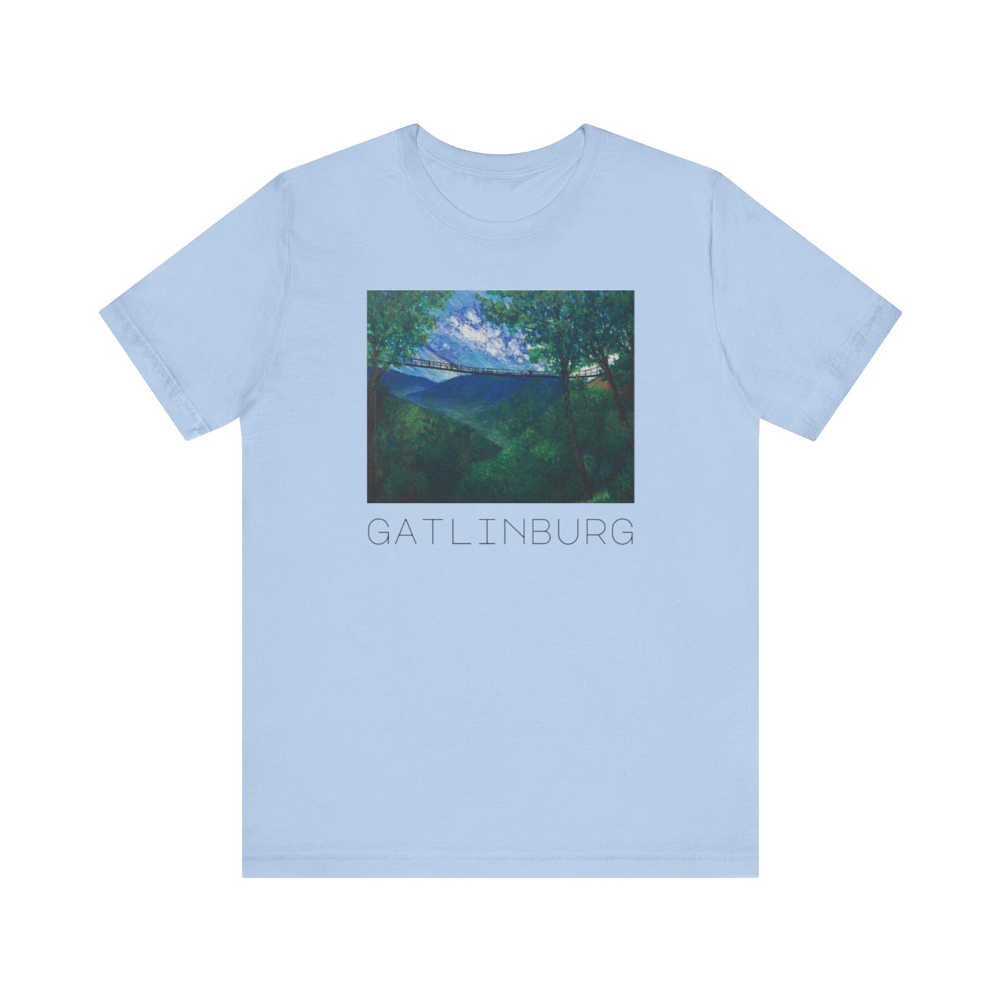 Gatlinburg Nature Art Tee, Unisex Short Sleeve Shirt, Gift for Nature Lovers, Casual Travel Wear, Vacation Souvenir Tee