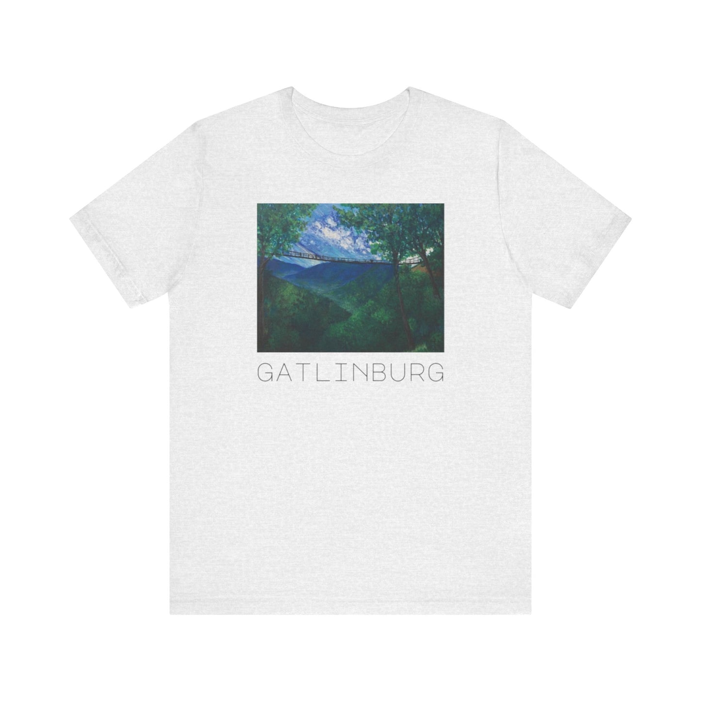 Gatlinburg Nature Art Tee, Unisex Short Sleeve Shirt, Gift for Nature Lovers, Casual Travel Wear, Vacation Souvenir Tee