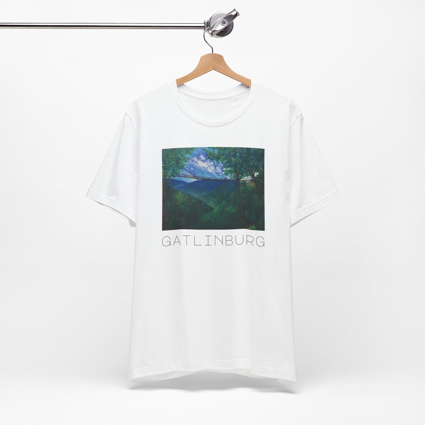 Gatlinburg Nature Art Tee, Unisex Short Sleeve Shirt, Gift for Nature Lovers, Casual Travel Wear, Vacation Souvenir Tee