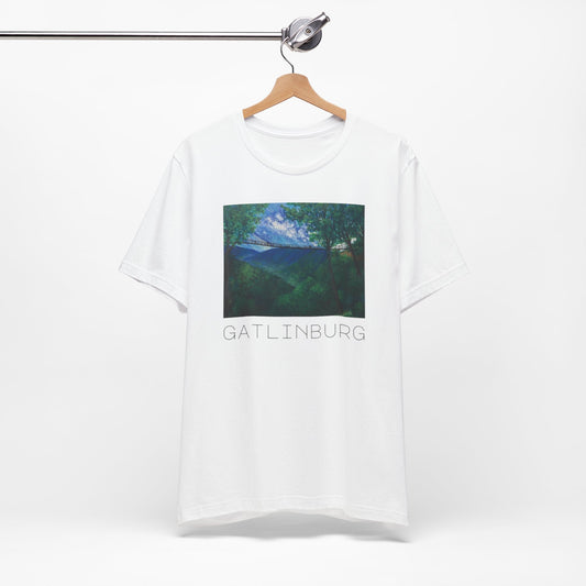 Gatlinburg Nature Art Tee, Unisex Short Sleeve Shirt, Gift for Nature Lovers, Casual Travel Wear, Vacation Souvenir Tee