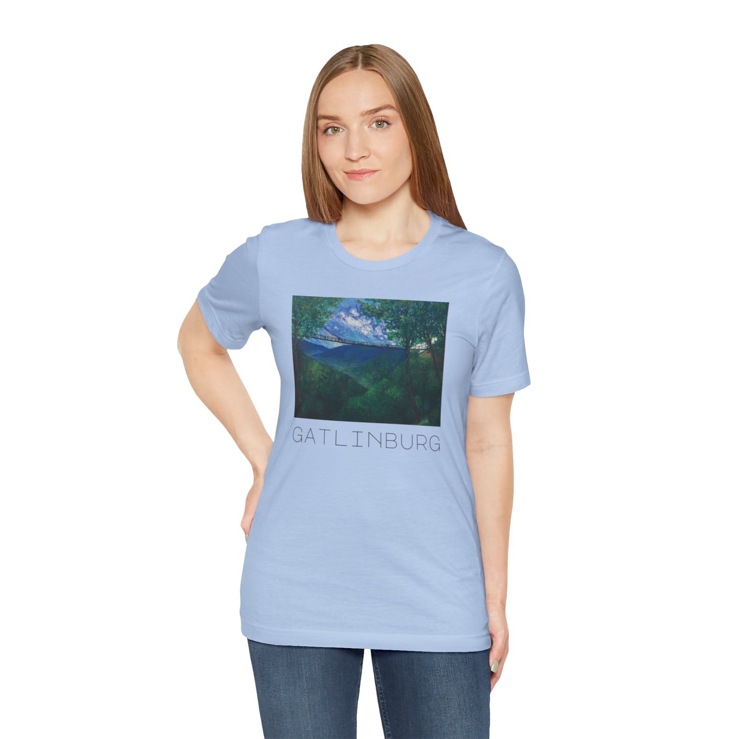 Gatlinburg Nature Art Tee, Unisex Short Sleeve Shirt, Gift for Nature Lovers, Casual Travel Wear, Vacation Souvenir Tee