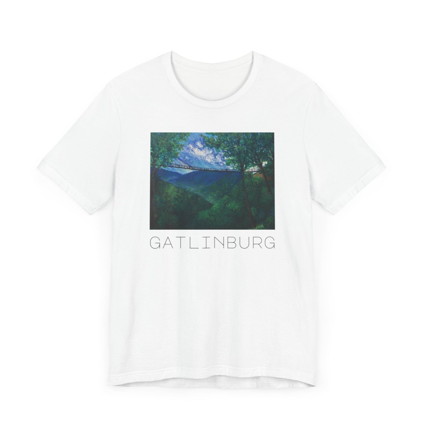 Gatlinburg Nature Art Tee, Unisex Short Sleeve Shirt, Gift for Nature Lovers, Casual Travel Wear, Vacation Souvenir Tee