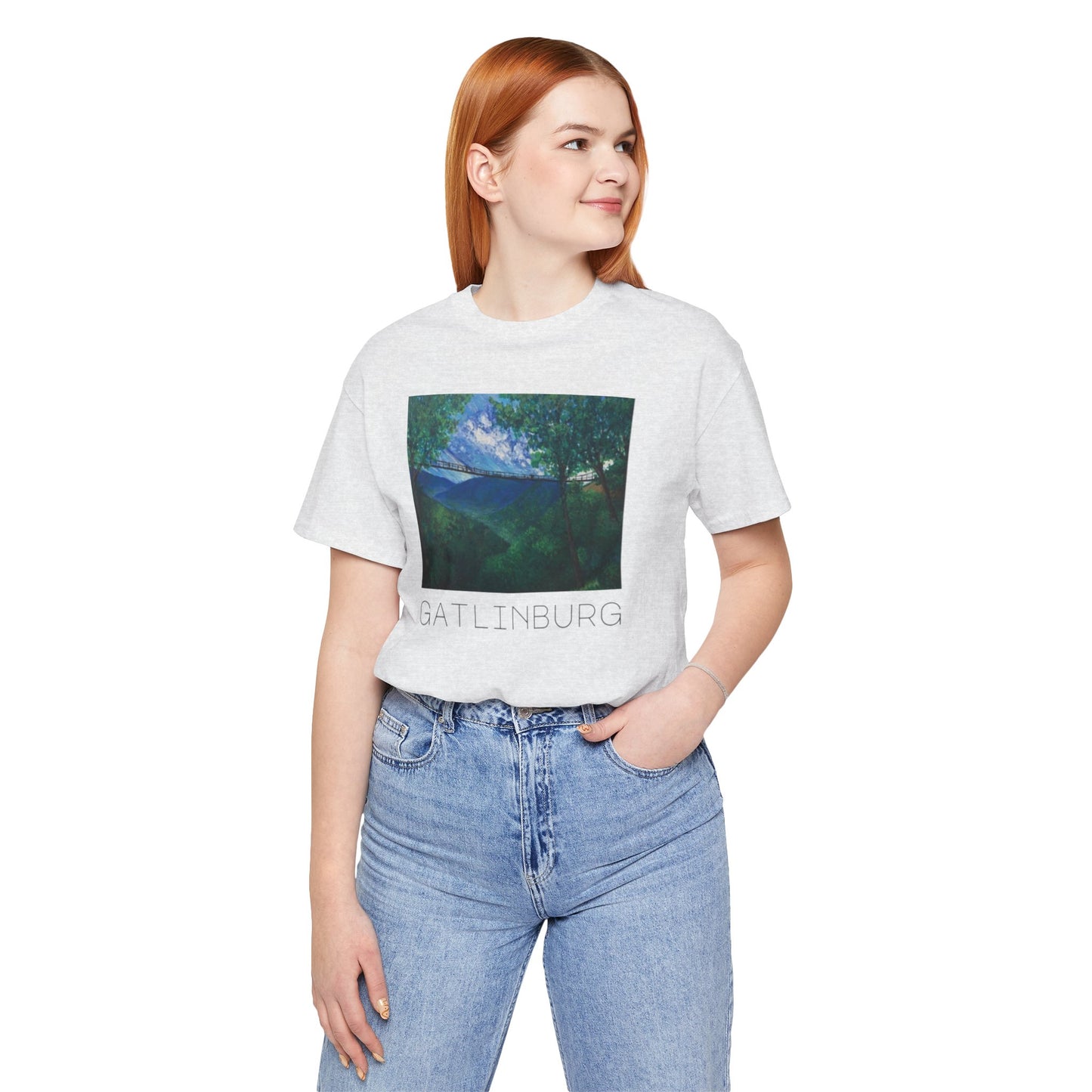 Gatlinburg Nature Art Tee, Unisex Short Sleeve Shirt, Gift for Nature Lovers, Casual Travel Wear, Vacation Souvenir Tee