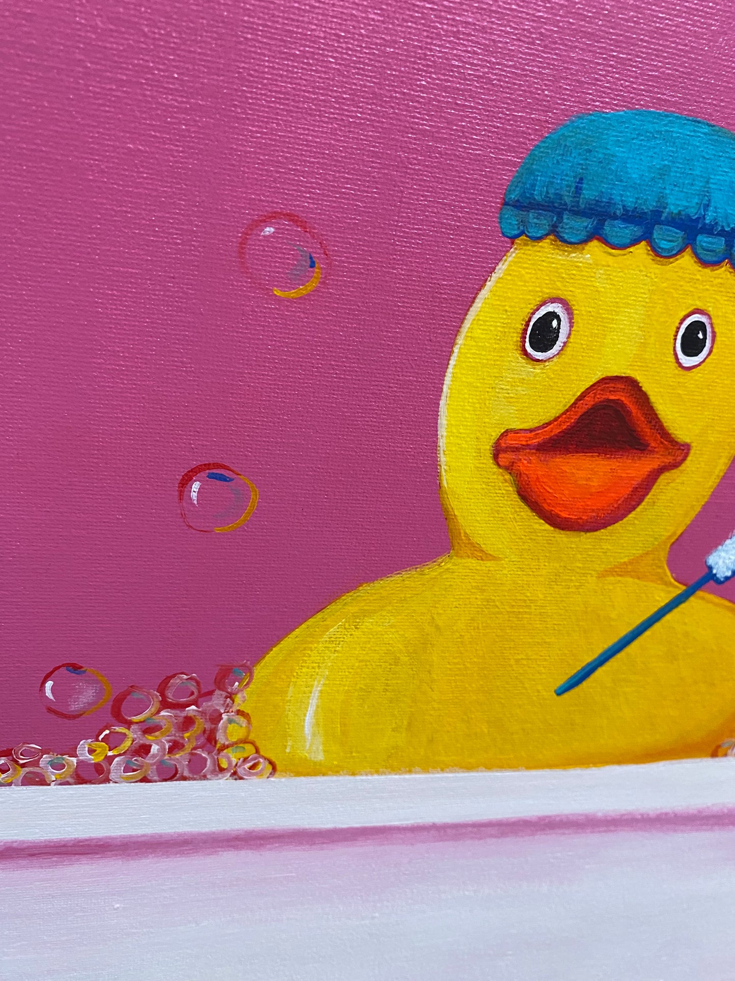 Rubber Duckie at Bath Time - Original Painting