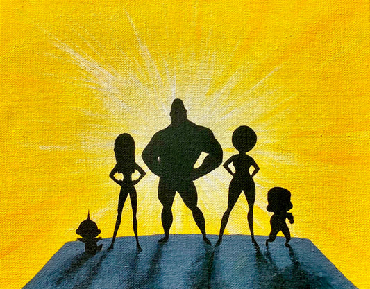 The Incredible Family - Painting 8x10 Canvas
