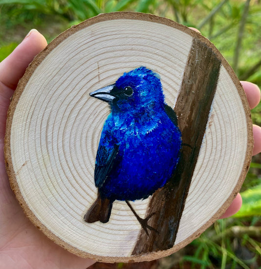 Blue Indigo Wood Round