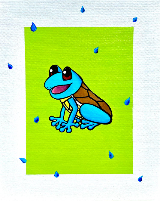 Squirtle as a Dart Frog - Squirt Frog - Original 8x10