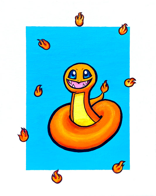 Charmander as a Rattler Snake - Charm Snake - Original 8x10